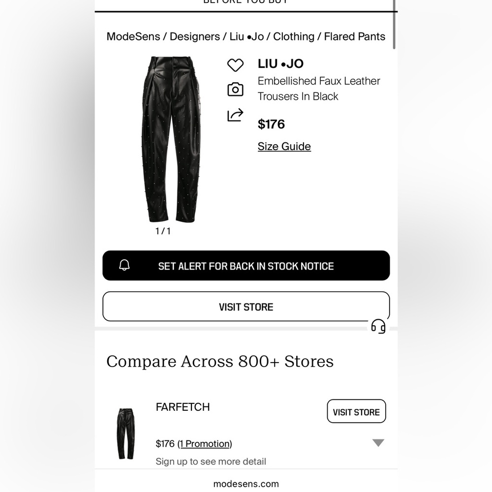 Liu Jo Milano faux leather Black Pants with Stud Accents high waist size 38 EU - Picture 13 of 13